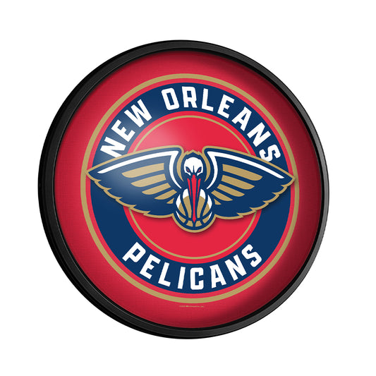 New Orleans Pelicans Slimline Round Lighted Wall Sign