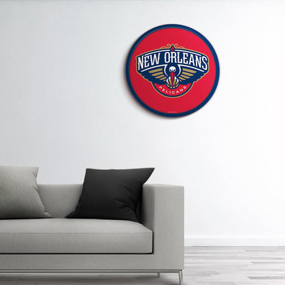 New Orleans Pelicans Modern Disc Wall Sign Room View