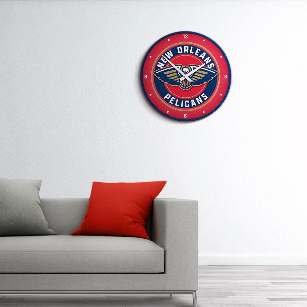 New Orleans Pelicans Round Wall Clock Room View