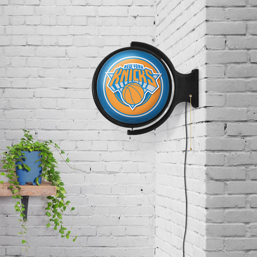New York Knicks Round Rotating Wall Sign Room View