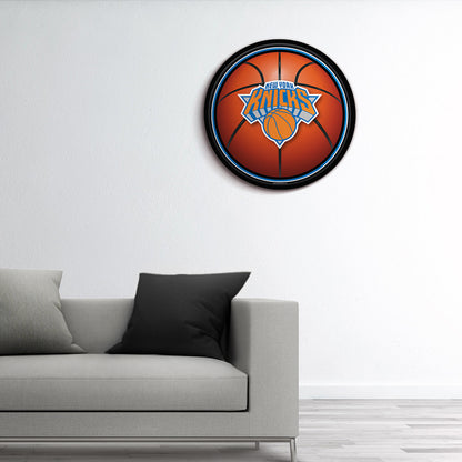 New York Knicks Basketball Modern Disc Wall Sign Room View