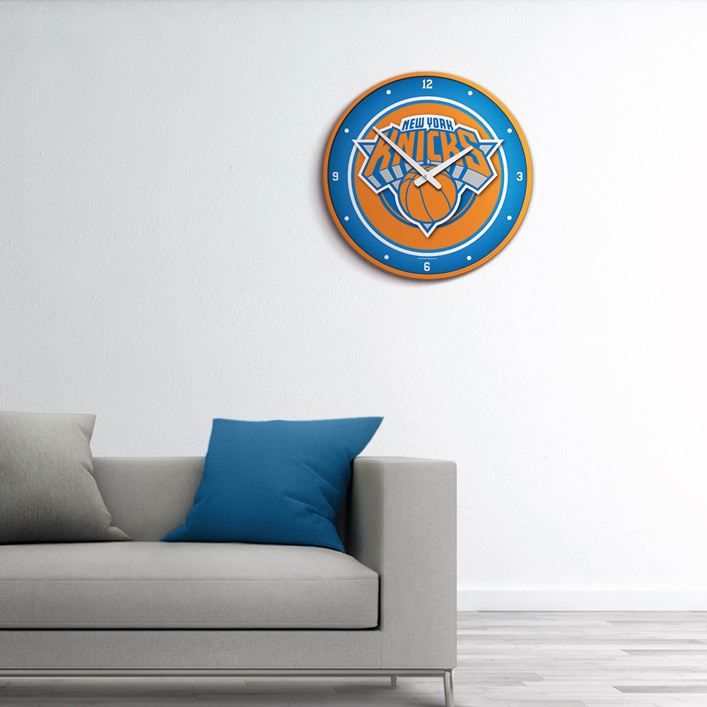 New York Knicks Round Wall Clock Room View