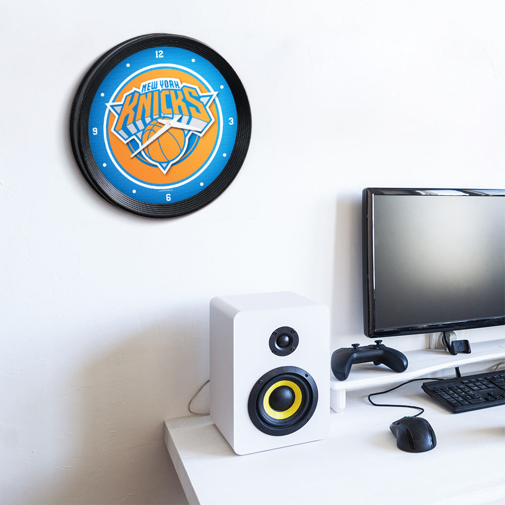 New York Knicks Ribbed Wall Clock Room View
