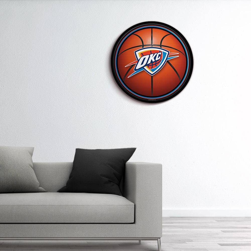 Oklahoma City Thunder Basketball Modern Disc Wall Sign Room View