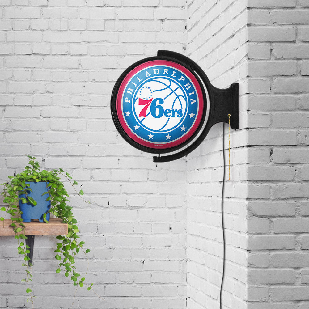 Philadelphia 76ers Round Rotating Wall Sign Room View