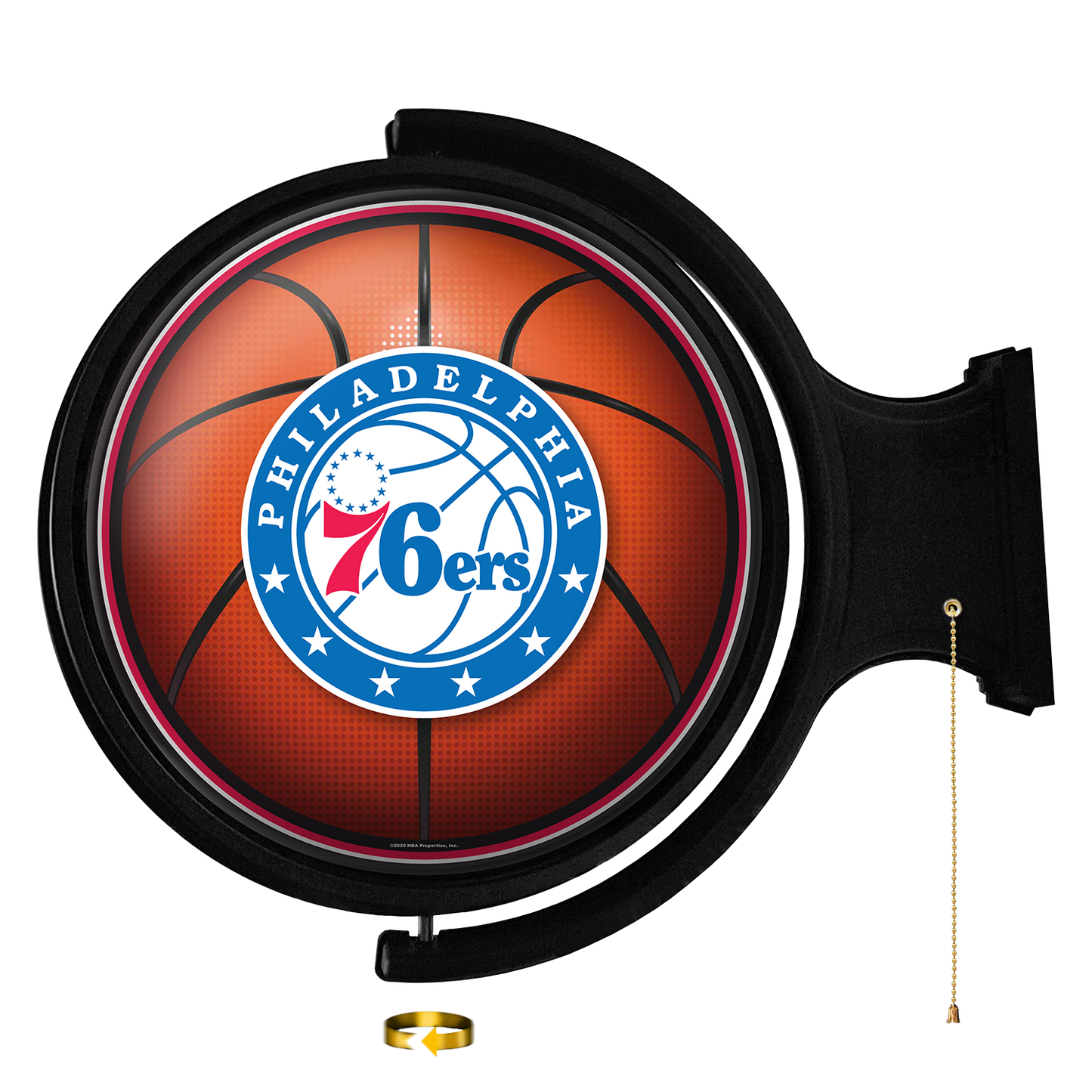 Philadelphia 76ers Round Basketball Rotating Wall Sign