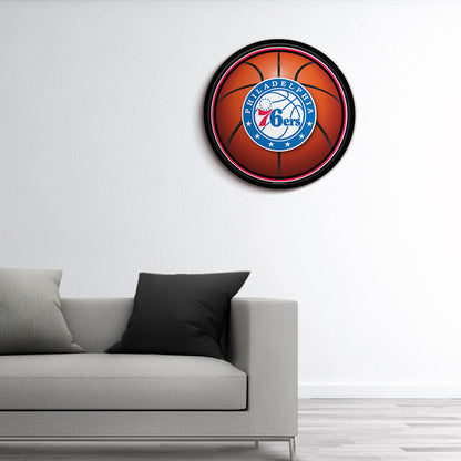 Philadelphia 76ers Basketball Modern Disc Wall Sign Room View