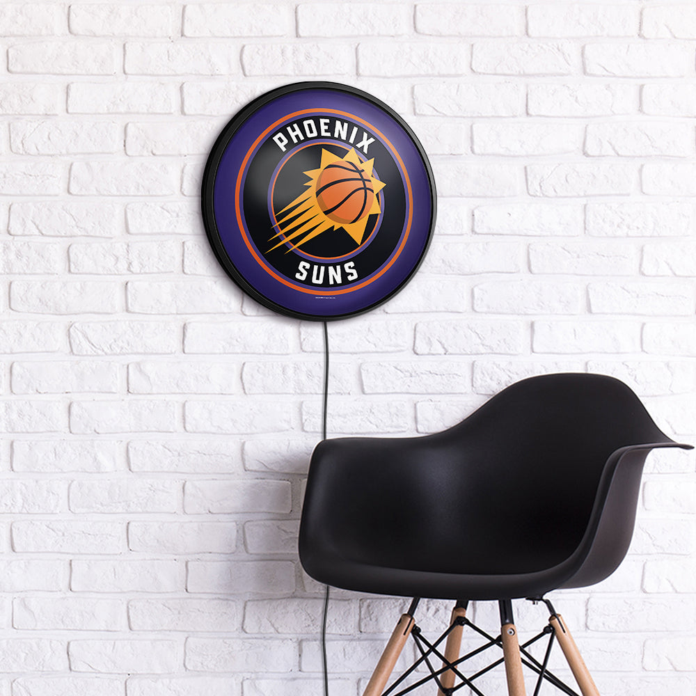 Phoenix Suns Slimline Round Lighted Wall Sign Room View