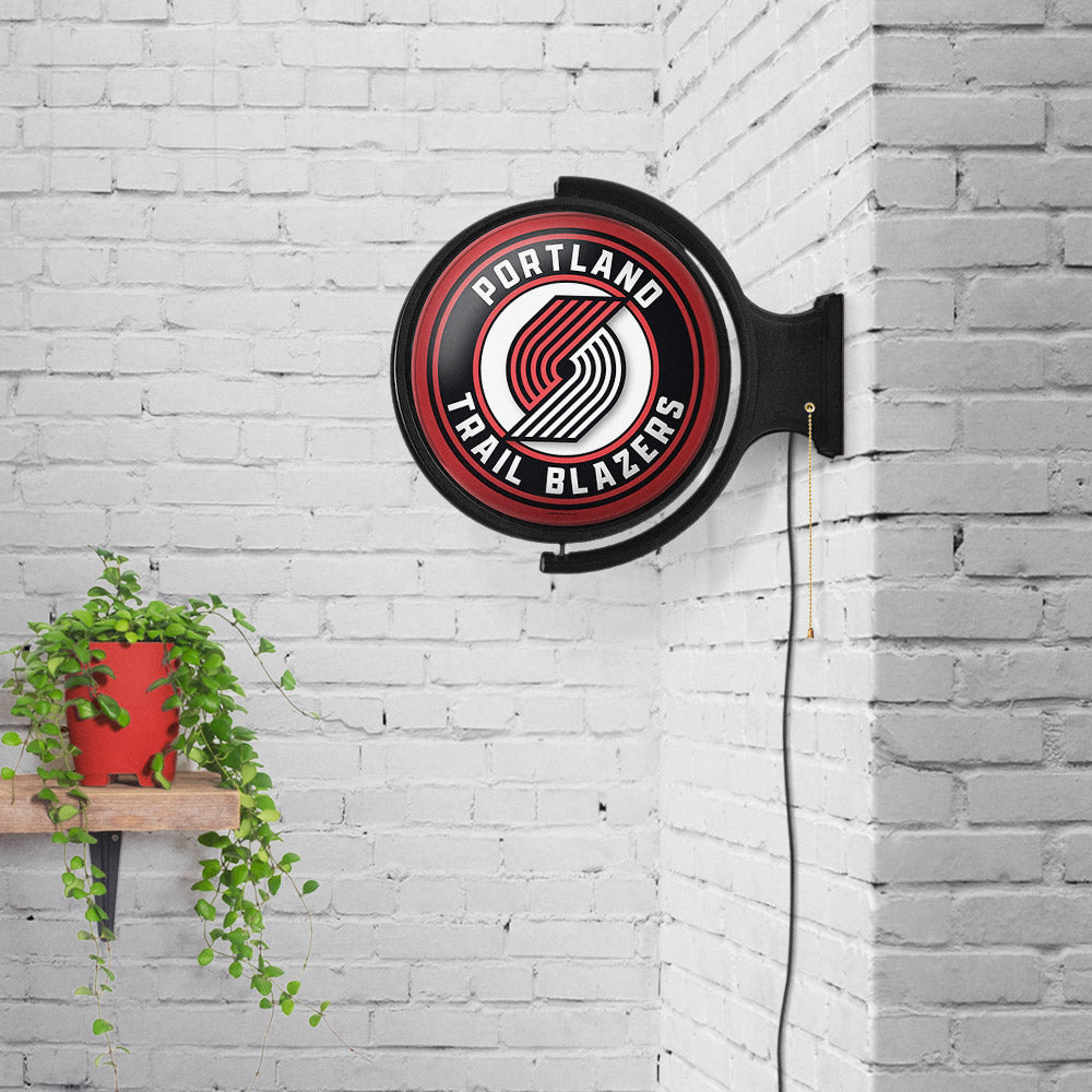 Portland Trail Blazers Round Rotating Wall Sign Room View