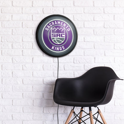 Sacramento Kings Slimline Round Lighted Wall Sign Room View