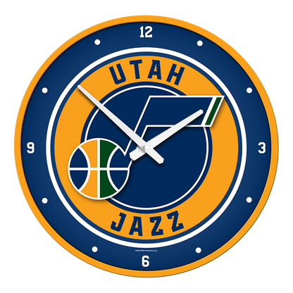 Utah Jazz Round Wall Clock