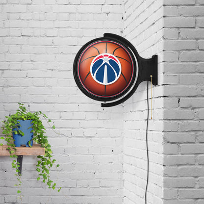 Washington Wizards Round Basketball Rotating Wall Sign Room View
