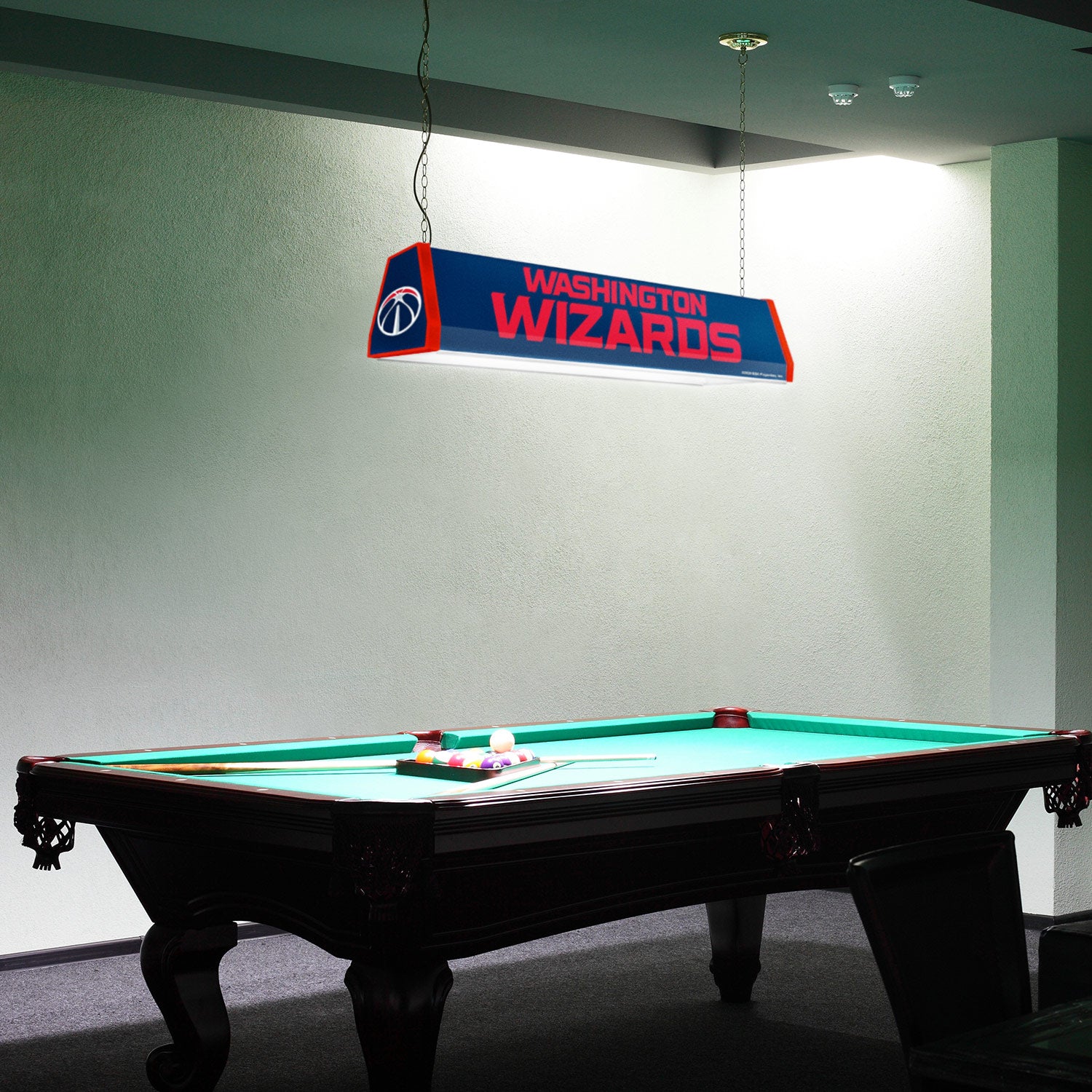 Washington Wizards Standard Pool Table Light Room View