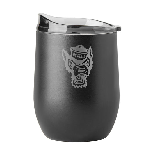 NC State Wolfpack black etch curved drink tumbler