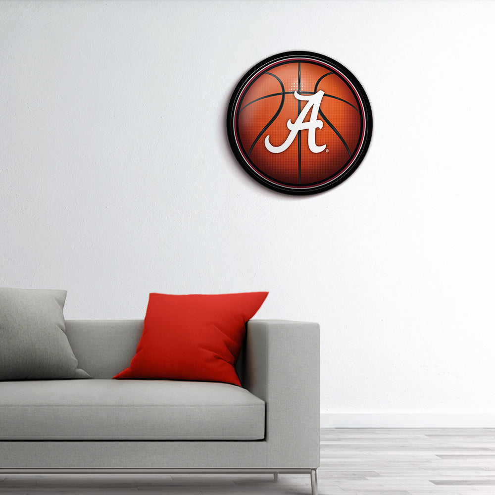 Alabama Crimson Tide Basketball Modern Disc Wall Sign Room View