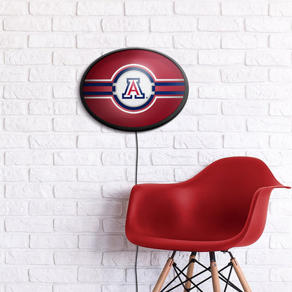 Arizona Wildcats Slimline Oval Lighted Wall Sign Room View