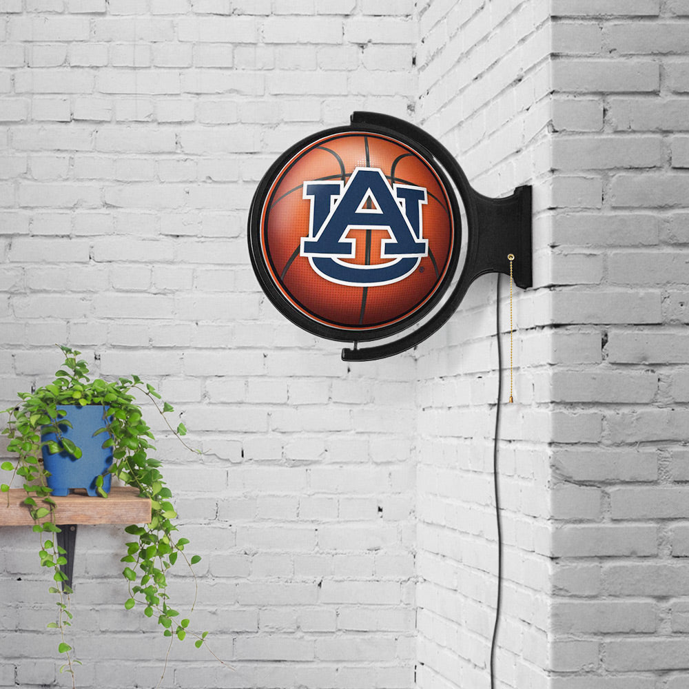Auburn Tigers Round Basketball Rotating Wall Sign Room View