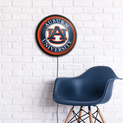Auburn Tigers Slimline Round Lighted Wall Sign Room View