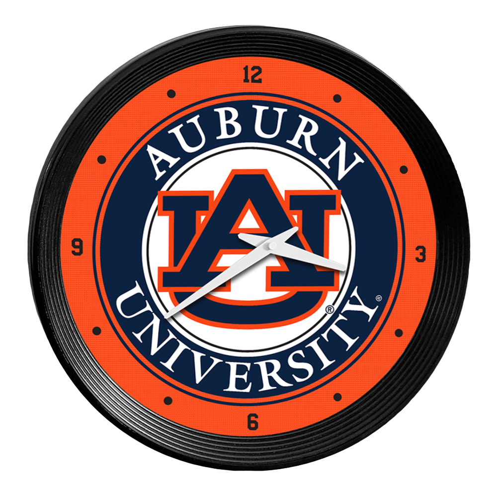 Auburn Tigers Ribbed Wall Clock