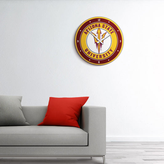Arizona State Sun Devils Round Wall Clock Room View