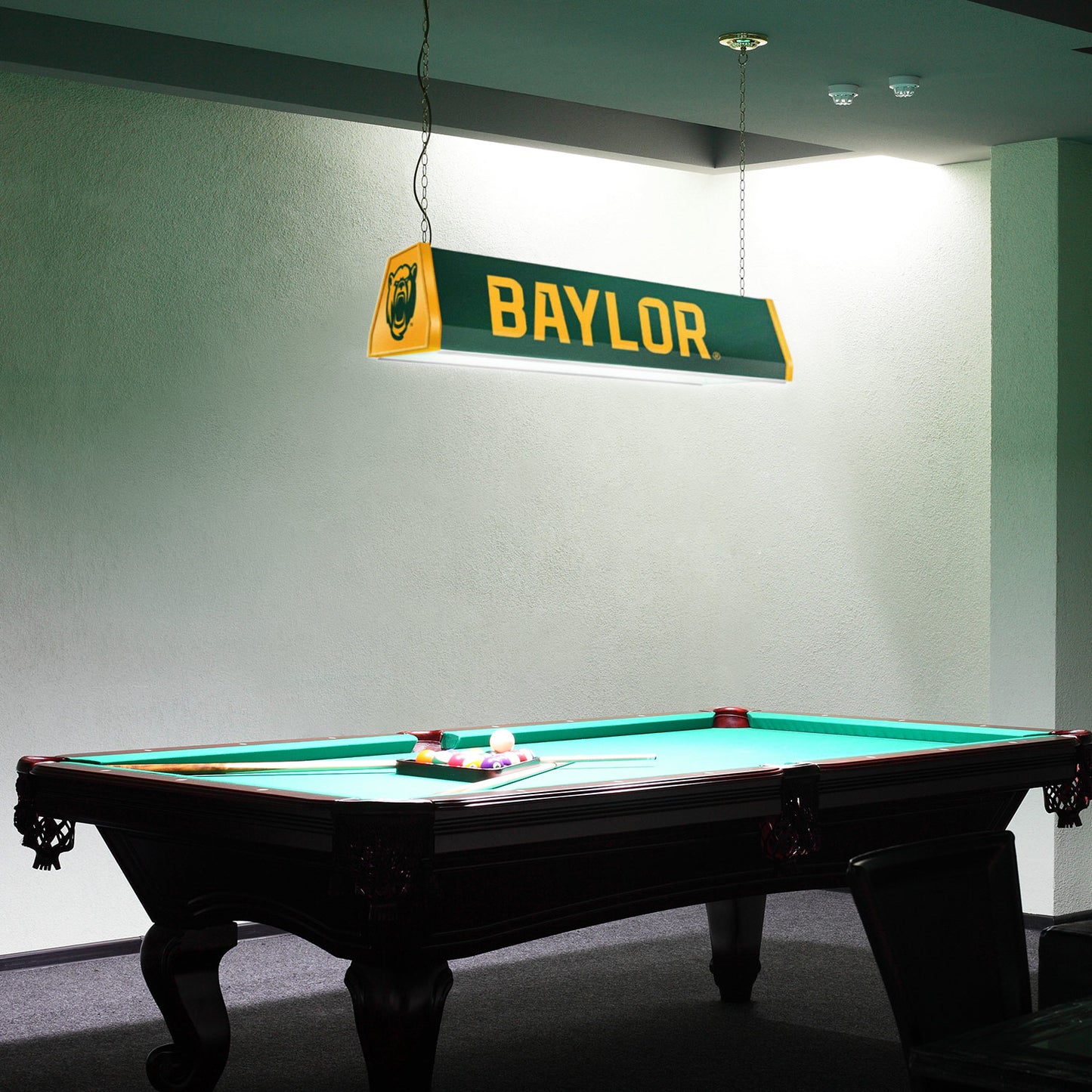 Baylor Bears Standard Pool Table Light Room View
