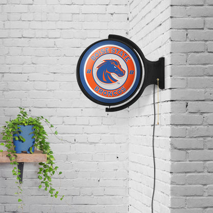 Boise State Broncos Round Rotating Wall Sign Room View