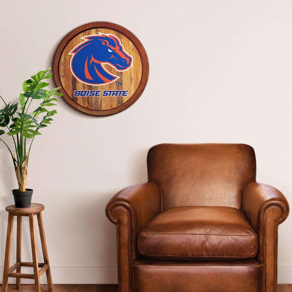 Boise State Broncos Barrel Top Sign Room View
