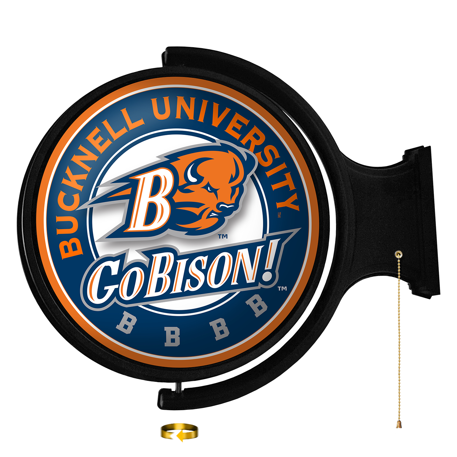 Buy NCAA Bucknell Bison Original Round Rotating Lighted Wall Sign