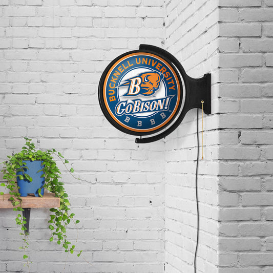 Bucknell Bison Round Rotating Wall Sign Room View