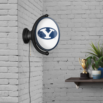BYU Cougars Oval Rotating Wall Sign Room View
