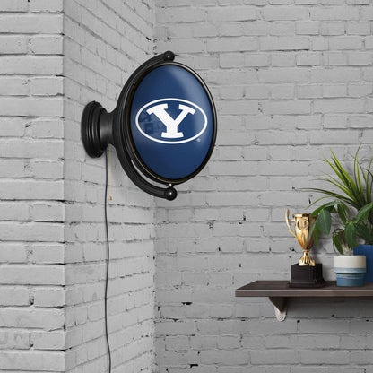 BYU Cougars Oval Rotating Wall Sign Room View