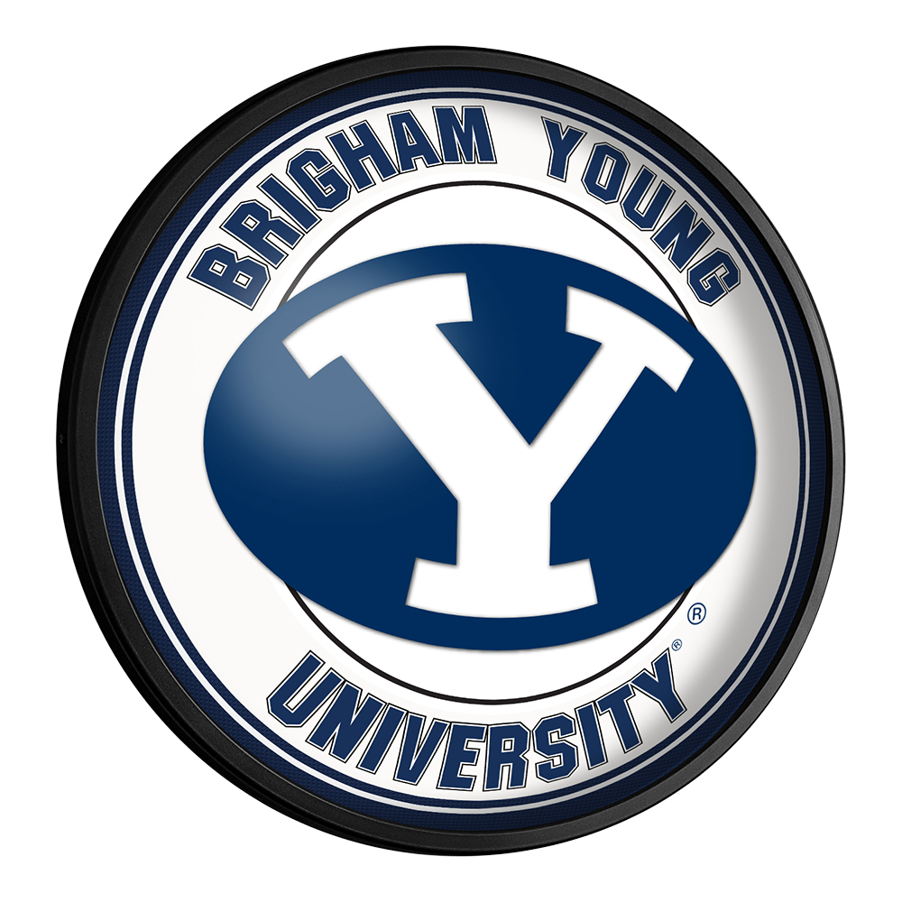 BYU Cougars Slimline Round Lighted Wall Sign