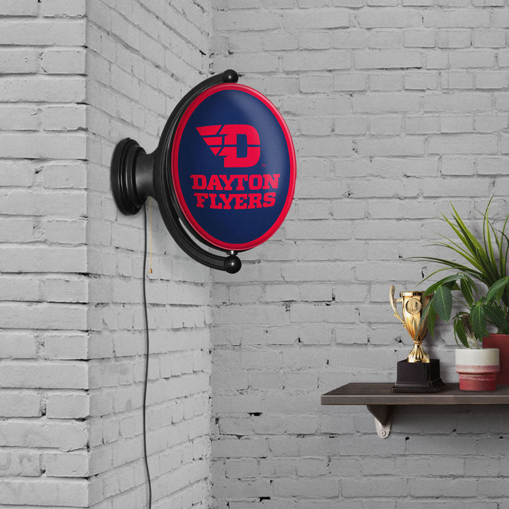 Dayton Flyers Oval Rotating Wall Sign Room View