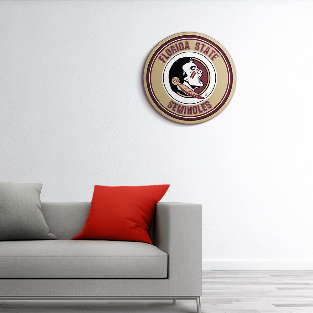 Florida State Seminoles Modern Disc Wall Sign Room View