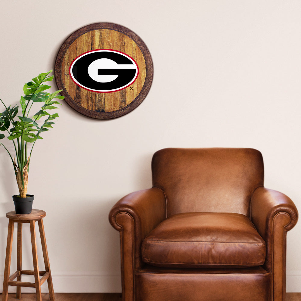 Georgia Bulldogs Barrel Top Sign Room View