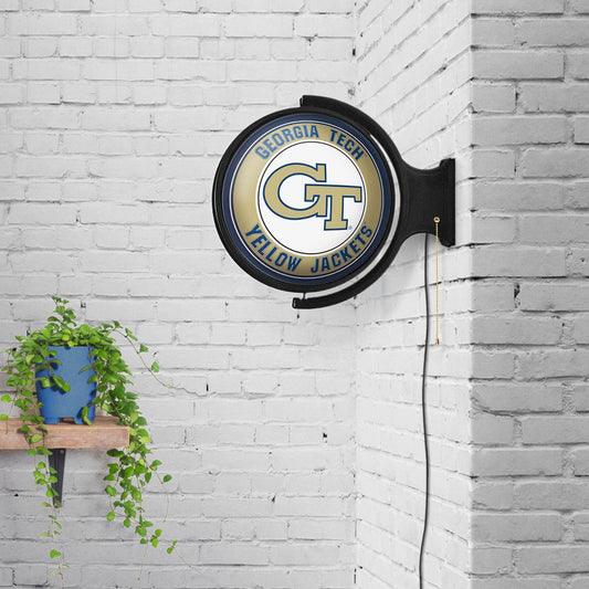 Georgia Tech Yellow Jackets Round Rotating Wall Sign Room View