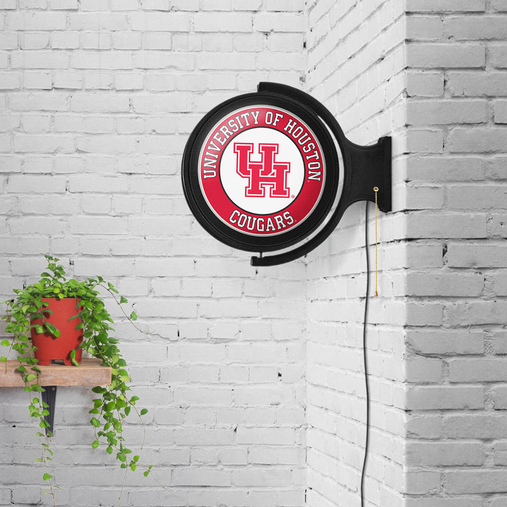 Houston Cougars Round Rotating Wall Sign Room View Black