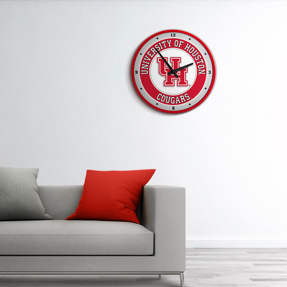 Houston Cougars Round Wall Clock Room View
