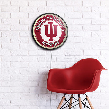 Indiana Hoosiers Slimline Round Lighted Wall Sign Room View