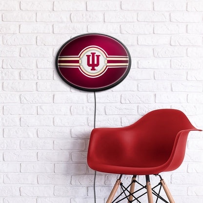 Indiana Hoosiers Slimline Oval Lighted Wall Sign Room View