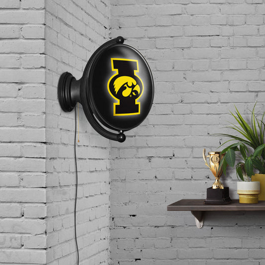 Iowa Hawkeyes Oval Rotating Wall Sign Room View