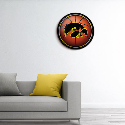 Iowa Hawkeyes Basketball Modern Disc Wall Sign Room View
