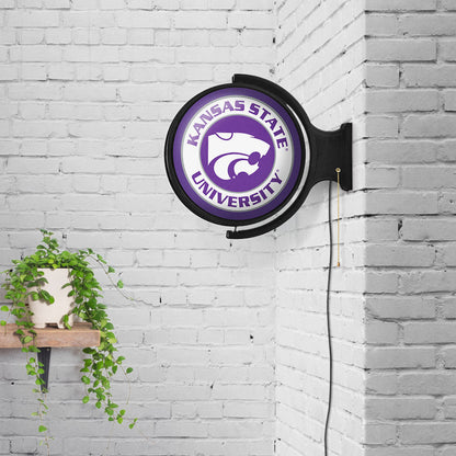 Kansas State Wildcats Round Rotating Wall Sign Room View Purple