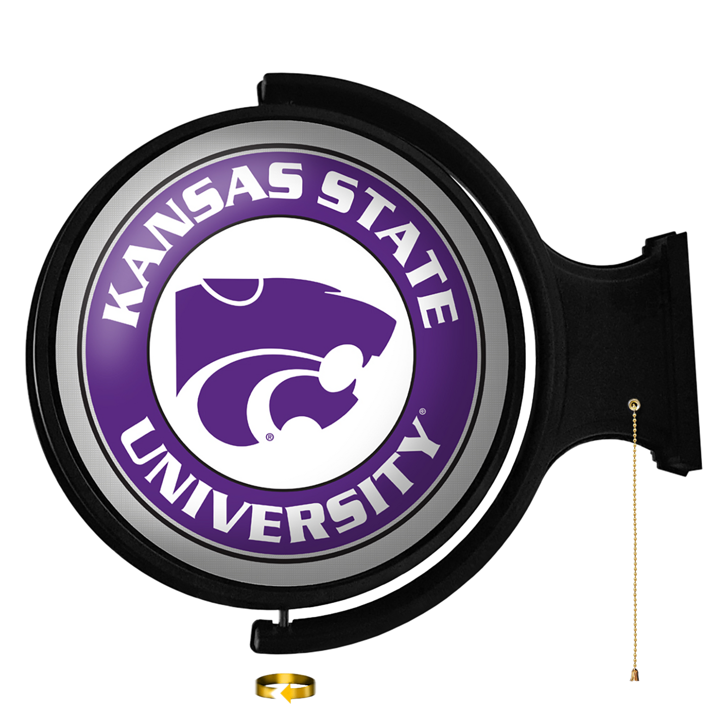 Kansas State Wildcats Round Rotating Wall Sign Silver