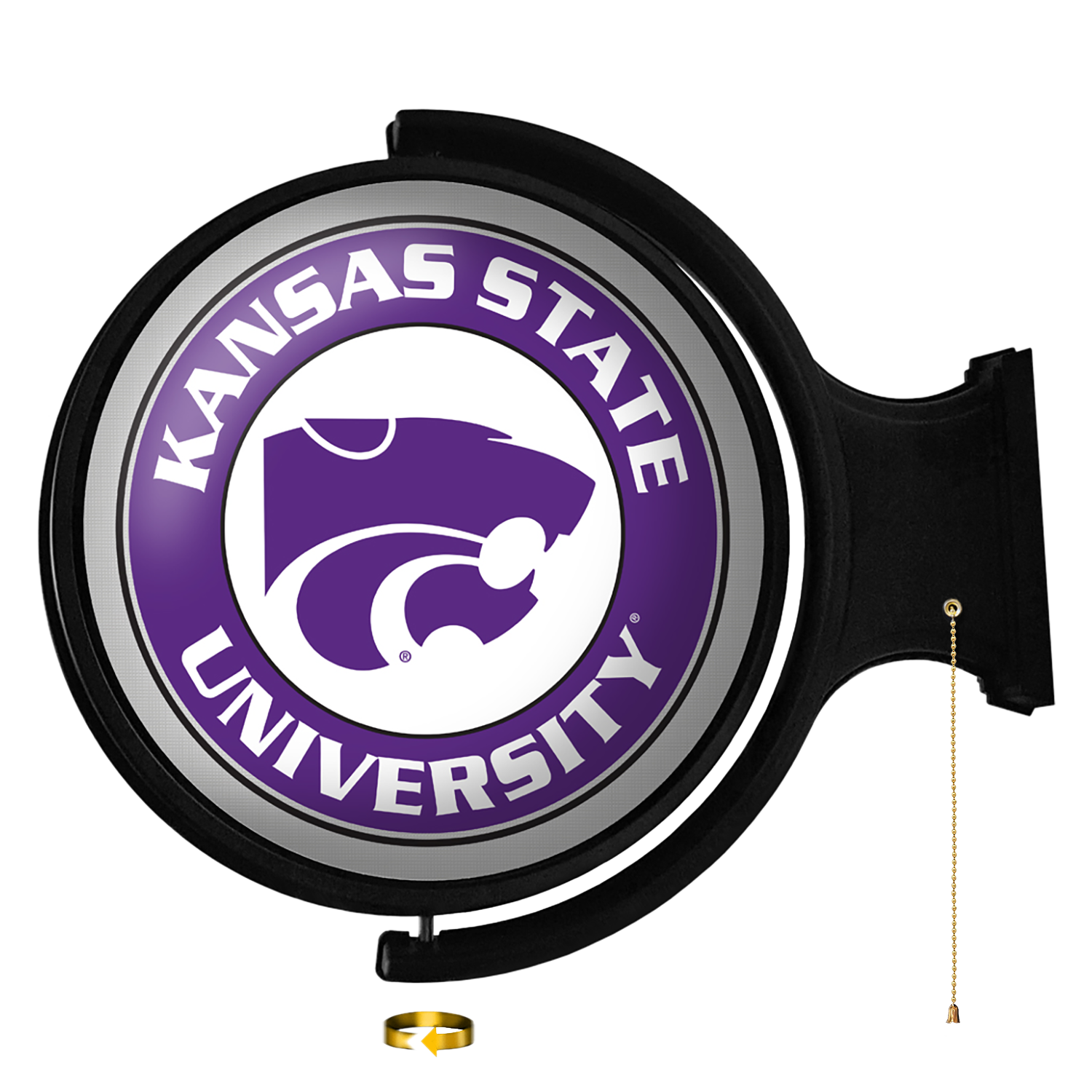 Kansas State Wildcats Round Rotating Wall Sign Silver