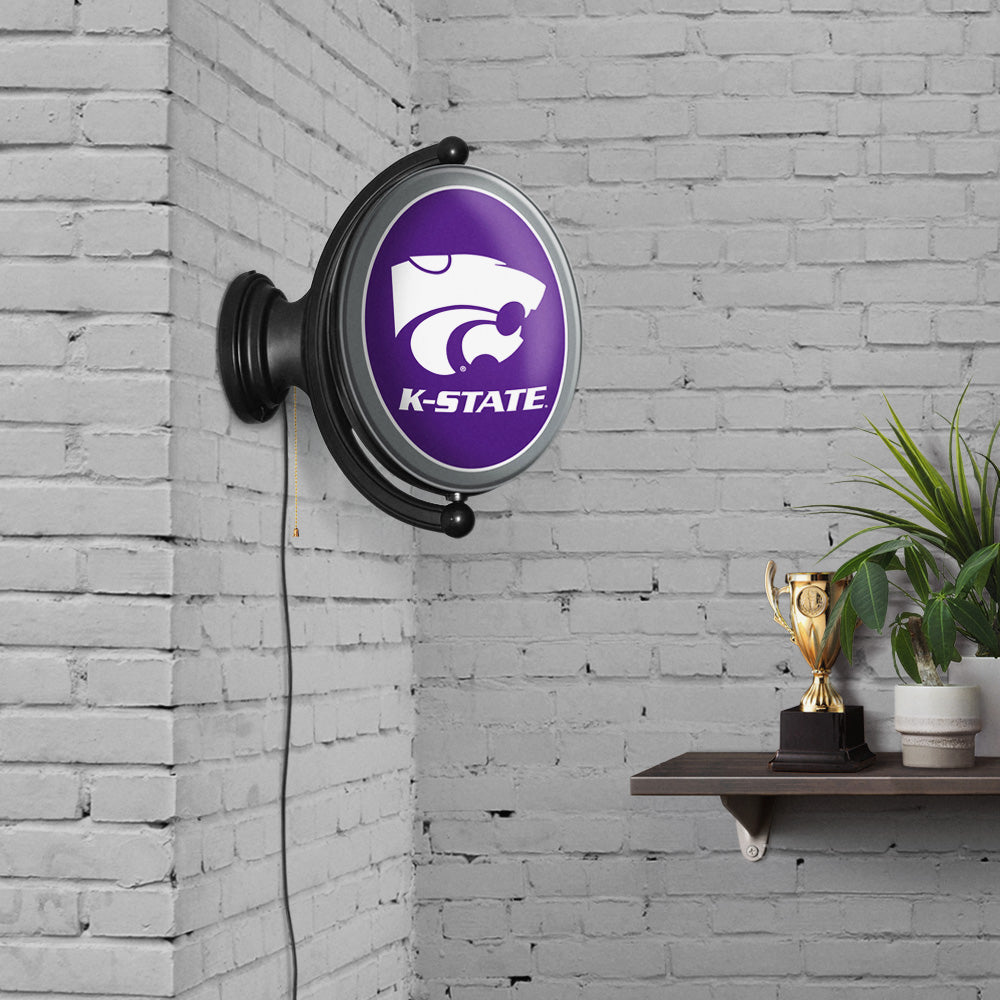 Kansas State Wildcats Oval Rotating Wall Sign Room View