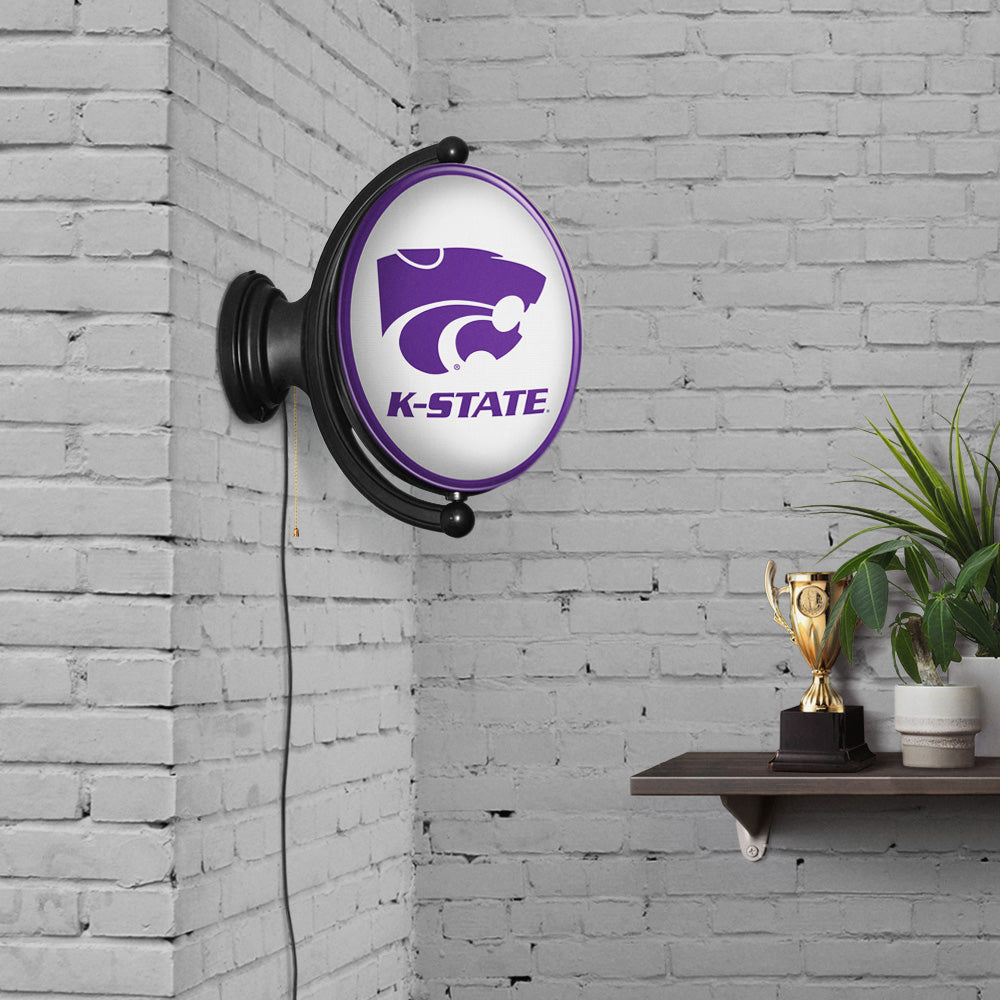 Kansas State Wildcats Oval Rotating Wall Sign Room View