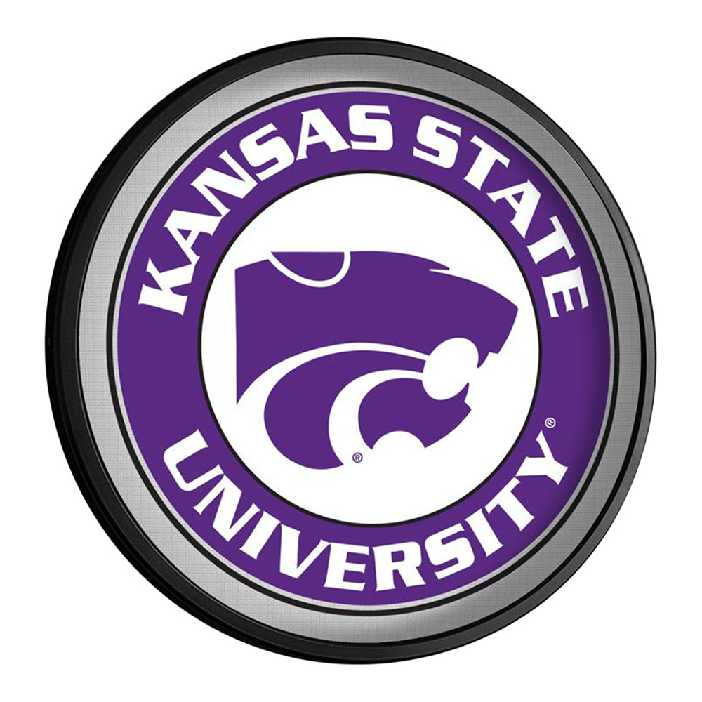 Kansas State Wildcats Slimline Round Lighted Wall Sign Room View