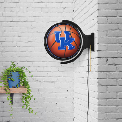Kentucky Wildcats Round Basketball Rotating Wall Sign Room View