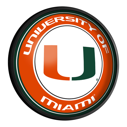 Miami Hurricanes Slimline Round Lighted Wall Sign